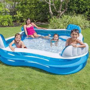 Piscine rectangulaire 229x229x66cm bleue Matière plastique - 229 x 66 x 229 cm