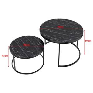 Set de 2 tables d'appoint Skagen rondes Noir