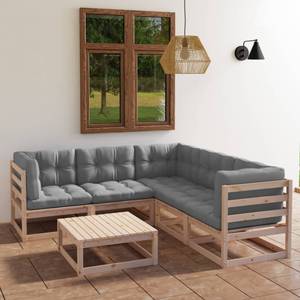 Gartenmöbel-Set (6-teilig) 3009918 Braun - Massivholz - Holzart/Dekor - 70 x 30 x 70 cm