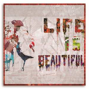 Leinwandbild Banksy Das Leben ist schön 60 x 60 cm
