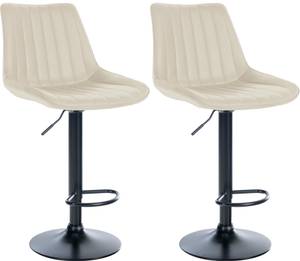 Tabouret de bar Toni Lot de 2 Crème