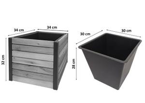 Pflanzkasten L23 (2er-Set) Braun - Metall - Holzart/Dekor - Holz teilmassiv - 42 x 60 x 42 cm