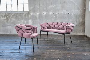 Stuhl MONTY Designstuhl velvet Pink