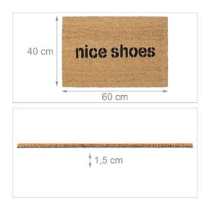 Fußmatte Kokos mit Spruch "Nice Shoes" Schwarz - Braun - Naturfaser - Kunststoff - 60 x 2 x 40 cm