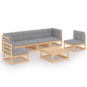 Garten-Lounge-Set (7-teilig) 3009896-2 Grau - Holz