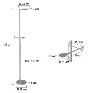 Lampadaire Turound LED Verre transparent / Fer - 2 ampoules