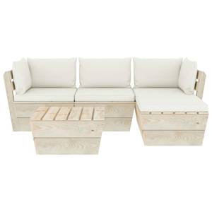 Garten-Lounge-Set (5-teilig) 3016490-7 Weiß - Holzwerkstoff - Holzart/Dekor - 60 x 30 x 60 cm