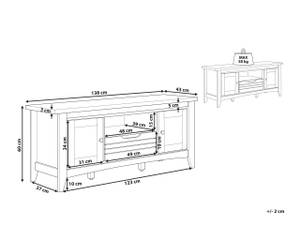 Meuble TV AGORA Marron - Bois manufacturé - 138 x 60 x 43 cm