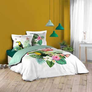 Housse de couette + 2 taies d'oreiller H Vert - Textile - 240 x 1 x 260 cm