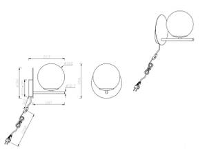 LED Wandlampe mit Schalter Glas Messing Messing - Glas Weiß