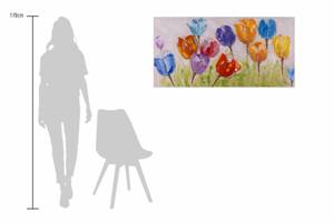 Acrylbild handgemalt Flowers of Joy Massivholz - Textil - 120 x 60 x 4 cm