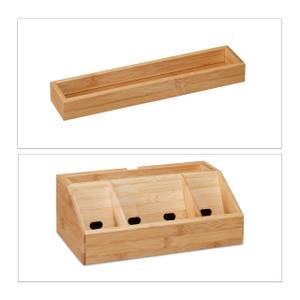 2 x Schreibtisch-Organizer Bambus Braun - Bambus - Holzwerkstoff - 30 x 11 x 18 cm