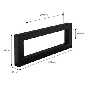 Wandkonsole ML-DESIGN schwarz Schwarz - Metall - 3 x 15 x 40 cm