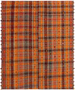 Teppich Jajim CLVII Orange - Textil - 144 x 1 x 177 cm