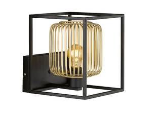 LED Wandleuchte Schwarz Gold 23x23cm Schwarz - Gold - Metall - 23 x 23 x 26 cm