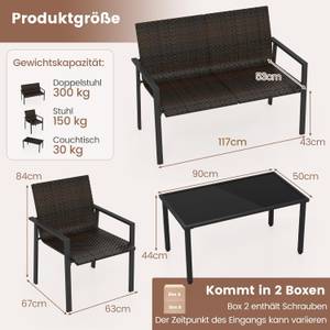 Gartenmöbel-Set ZB33880 (4-teilig) Braun