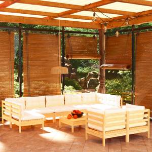 Salon de jardin Blanc - Bois massif - 64 x 29 x 64 cm