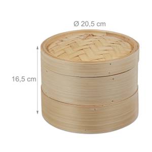 Dampfgarer Bambus 2 Etagen 20,5 cm Braun - Bambus - Textil - 21 x 17 x 21 cm