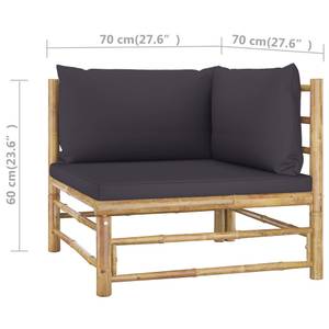 Garten-Lounge-Set (4-teilig) 3009675-5 Grau - Bambus - 65 x 30 x 65 cm