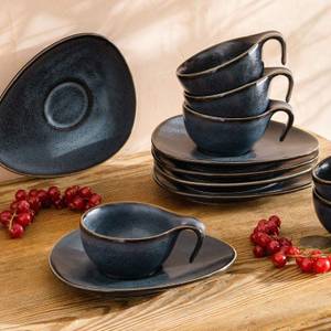 Espresso-Set TIME BLACK (12er-Set) Blau - Porzellan