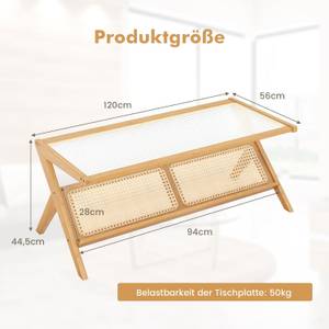 Couchtisch aus Bambus Braun - Bambus - 56 x 45 x 120 cm