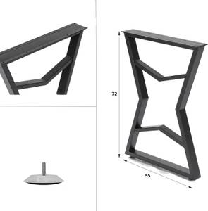 Tischgestell Metall ma58 Schwarz - Metall - 55 x 72 x 3 cm