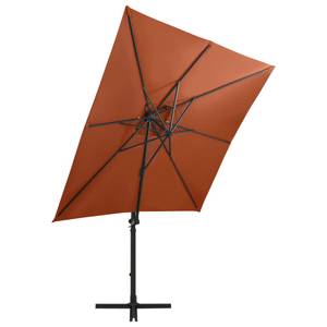 Parasol en porte-à-faux Marron - Textile - 250 x 230 x 250 cm