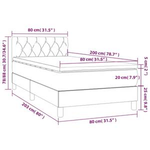 Boxspringbett 3017290-21 Dunkelgrau - 80 x 203 cm