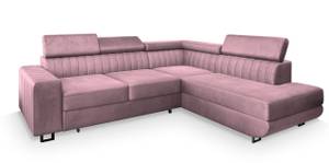 Ecksofa NOLA L-S Hochglanz Altrosa - Ecke davorstehend links