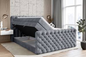 Boxspringbett BOXI8-Z KING Hellgrau - Breite: 180 cm