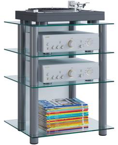 TV-Rack Bilus Silber - Durchscheinend