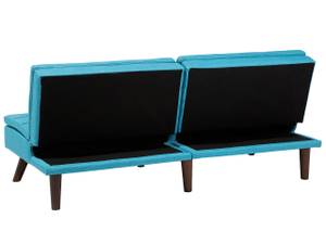 3-Sitzer Sofa RONNE Blau - Eiche Dunkel - Türkis