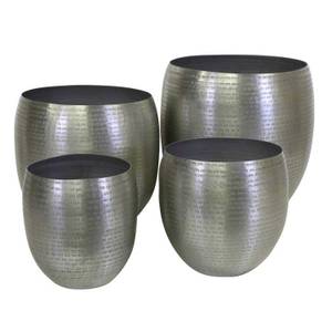 Blumentopf Castellon 4er Set Silber / Grau - Silbergrau - 42 x 43 x 42 cm