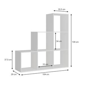 Treppenregal Theresa 40282 Weiß - Holzwerkstoff - 104 x 108 x 29 cm