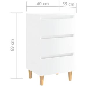 Table de chevet 3009517-2 (lot de 2) Blanc crème brillant