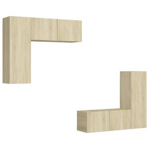 TV-Schrank 4er Set D626 Braun - Holzwerkstoff - 30 x 30 x 80 cm