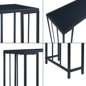 Set 2 de tables consoles gigognes Ørsta Noir - Bois manufacturé - Métal - 100 x 80 x 30 cm