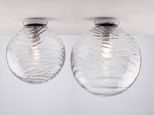 LED Deckenleuchte Ø30cm Glaskugel Klar Silber - Durchscheinend