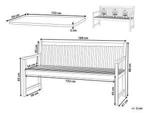 Gartenbank VIVARA Eiche Hell - Rot - 160 x 61 cm