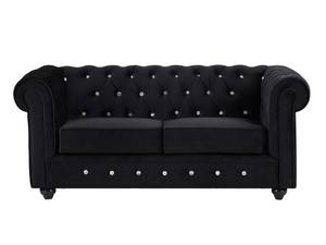 Ensemble canapé fauteuil  CHESTERFIELD Noir