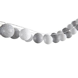 Lichterkette Cotton Balls Grau - Weiß