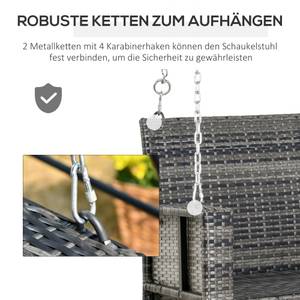 2-Sitzer Hollywoodschaukel  867-025LG Grau - Polyrattan - 65 x 60 x 127 cm