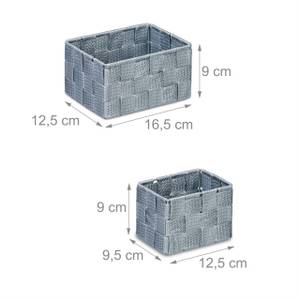 Lot de 4 paniers de rangement Gris - Métal - Matière plastique - 29 x 10 x 26 cm