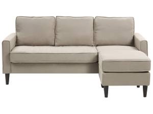 Sofa mit Ottomane AVESTA 2-tlg Beige - Schwarz