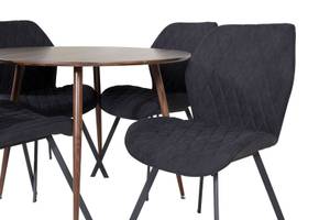 Essgruppe Plaza 26 (5-teilig) Schwarz - Massivholz - 100 x 75 x 100 cm