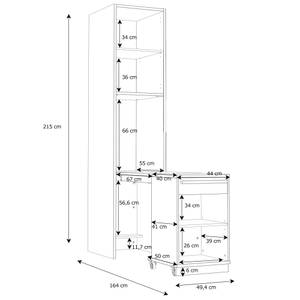 Jugendzimmer Simon 23 (4-teilig) Weiß - Holzwerkstoff - 160 x 215 x 58 cm