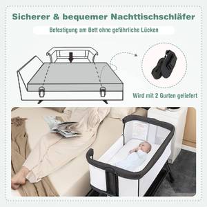 2 in 1 Beistellbett+Stubenwagen klappbar Grau