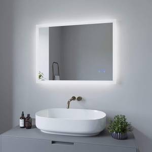 Led Badspiegel Touch Wandspiegel ECHOS Silber - Glas - 80 x 60 x 5 cm