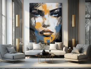 Tableau Portrait De Femme Abstraction 70 x 100 x 100 cm