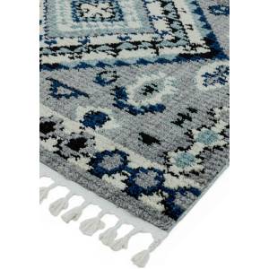 Tapis style berbère INES Bleu - Textile - 200 x 290 cm